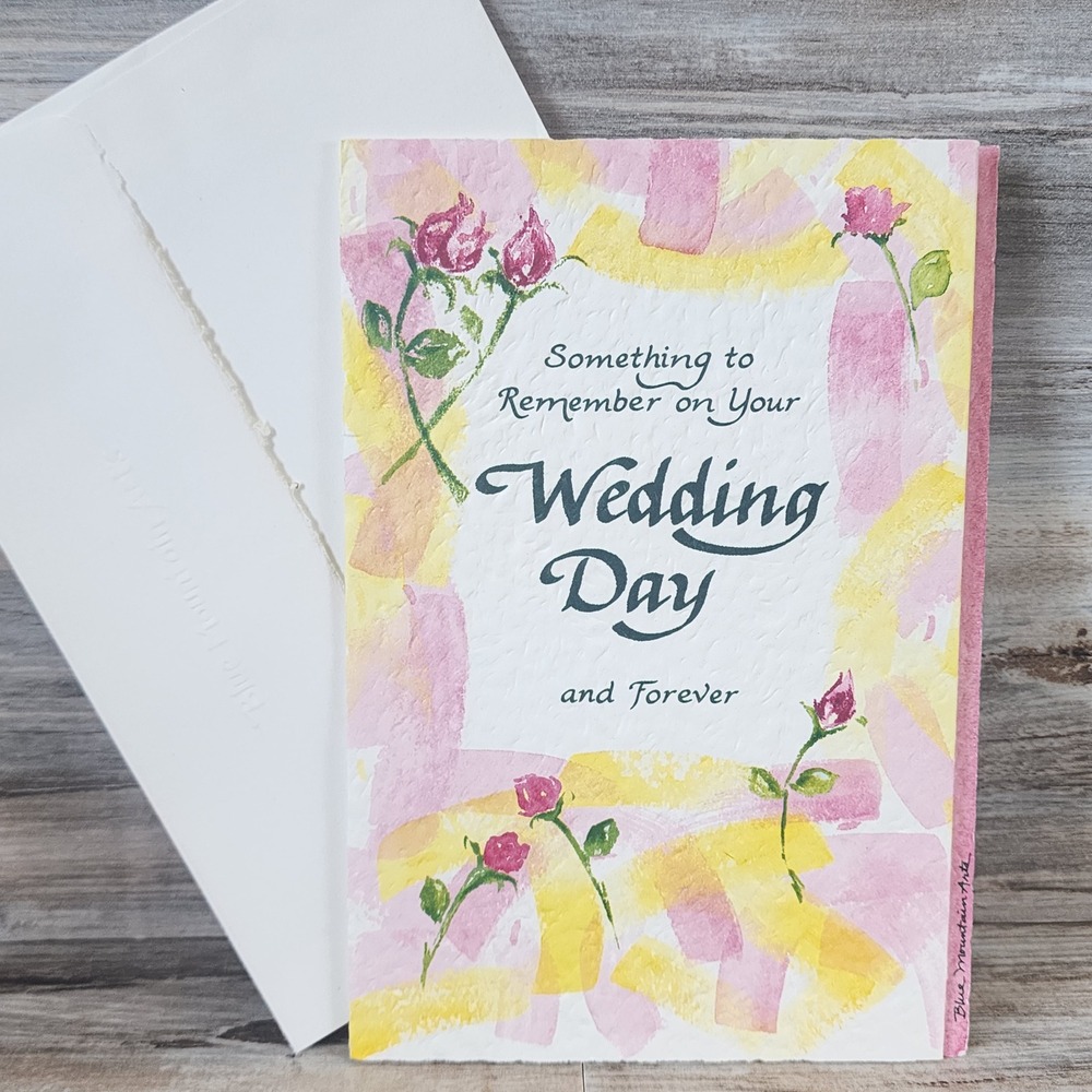 Blue Mountain Arts Wedding Day Greeting Card Linda Hersey Poem Pink Roses